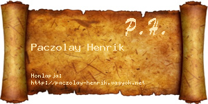 Paczolay Henrik névjegykártya
