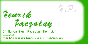 henrik paczolay business card